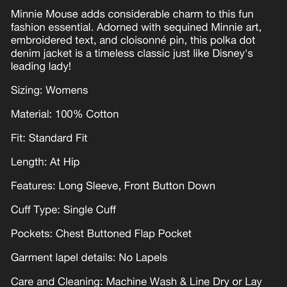 Women’s Minnie Mouse Forever Disney Denim Jacket - Picture 8 of 9